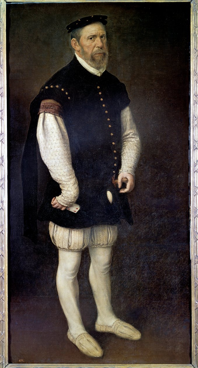 贝纳文特伯爵的小丑佩杰龙脚下的肖像 安东尼奥·莫罗 (1517-1575) 绘画 16 世纪马德里，普拉多博物馆 作者 安东尼·莫尔·范·达肖斯特