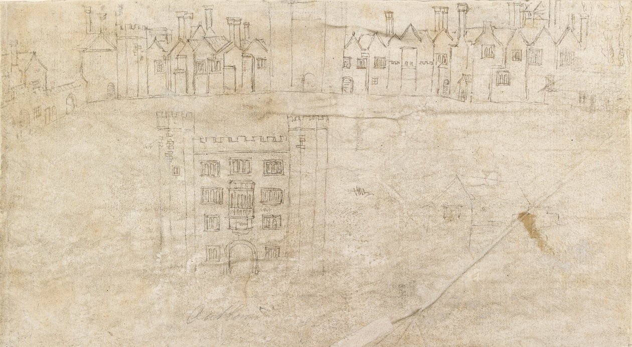 沿着奥特兰宫南面的建筑，约1550年代 作者 安东尼·范·登·温加德