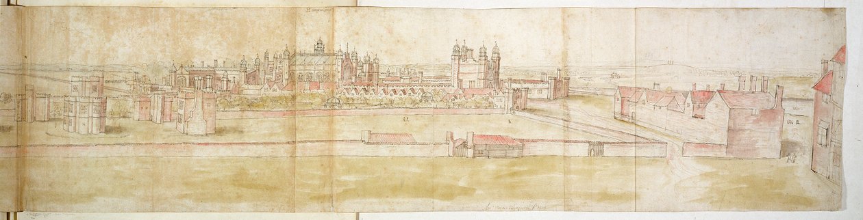 来自北方的汉普顿宫，1544年（笔，墨水和纸上的卫生间） 作者 安东尼·范·登·温加德