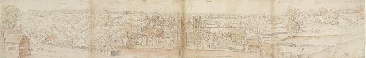 从南面看奥特兰兹宫，1559年。背面：里士满宫和奥特兰斯的屋顶，1559年 作者 安东尼·范·登·温加德