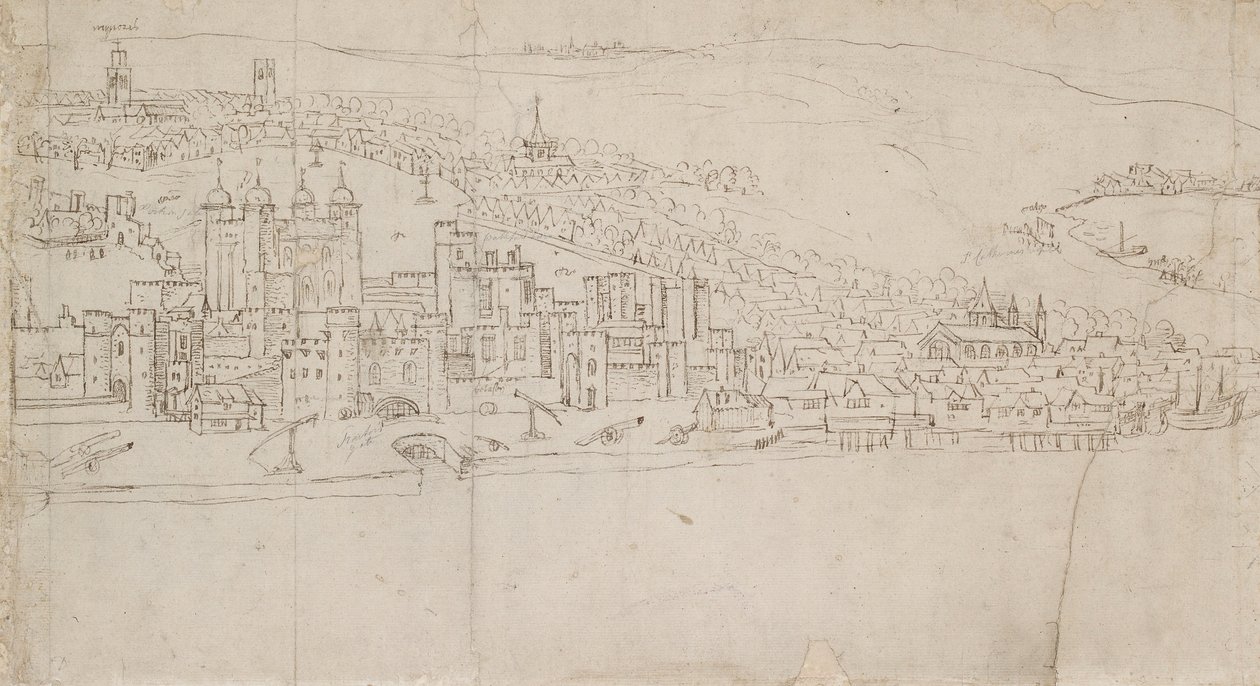 从南华克看到的伦敦全景。伦敦塔，1554年 作者 安东尼·范·登·温加德