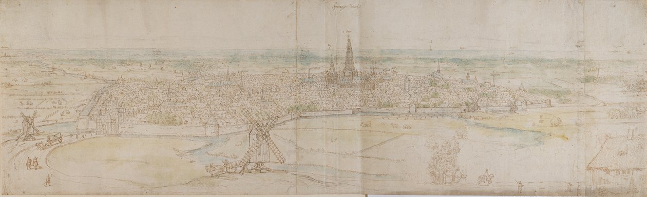 约1545-50年，从西南方向的高处俯瞰海牙市的全景。 作者 安东尼·范·登·温加德