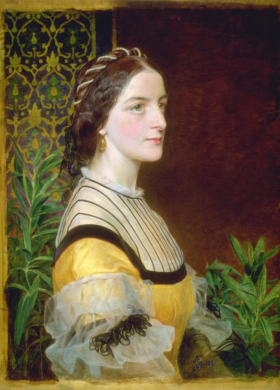一位夫人的肖像，可能是诺福克的Brancaster Hall的Anne Simms Reeve 作者 安东尼·弗雷德里克·奥古斯都·桑迪斯