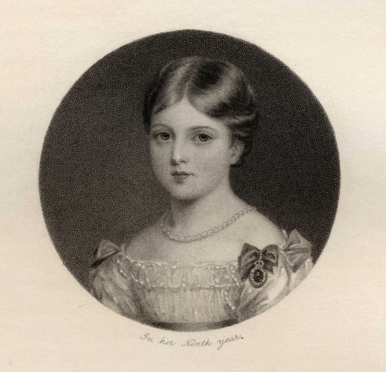 萨克森 - 科堡的Alexandrina Victoria公主，由Thomas Woolnoth（1785-1857）镌刻，来自&39;国家肖像画廊，第四卷&39;，出版于1835年 作者 安东尼·斯图尔特
