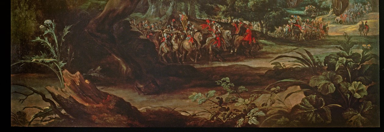 Duc dArenberg的画象的细节，在画布的c.1641油 作者 安东尼·范·戴克