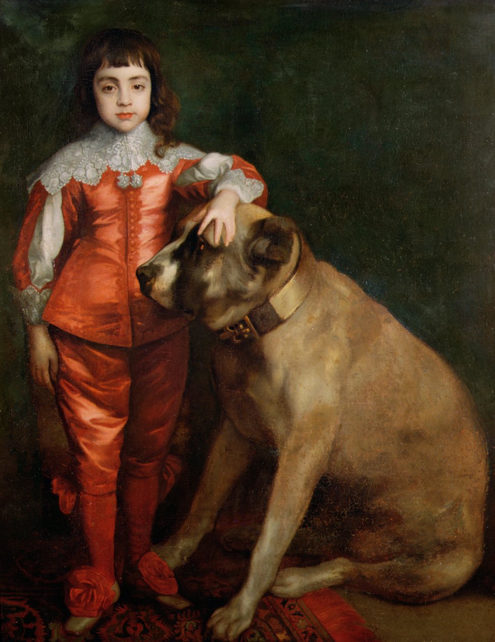 查理二世全长画象作为有大型猛犬的一个男孩 作者 安东尼·范·戴克