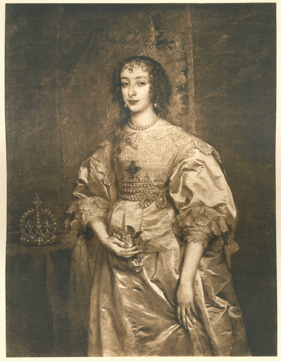 法国的Henriette Maria（1609-1668），英国查理一世的妻子 作者 安东尼·范·戴克