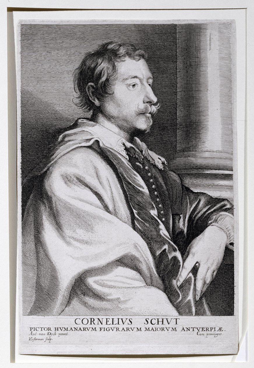 Cornelis Schut（1597-1655）的肖像，鲁本斯的学生，由Lucas Vorsterman（1624-67）为Van Dyck的“图像学”雕刻而成，这是一系列着名的当代肖像画 作者 安东尼·范·戴克
