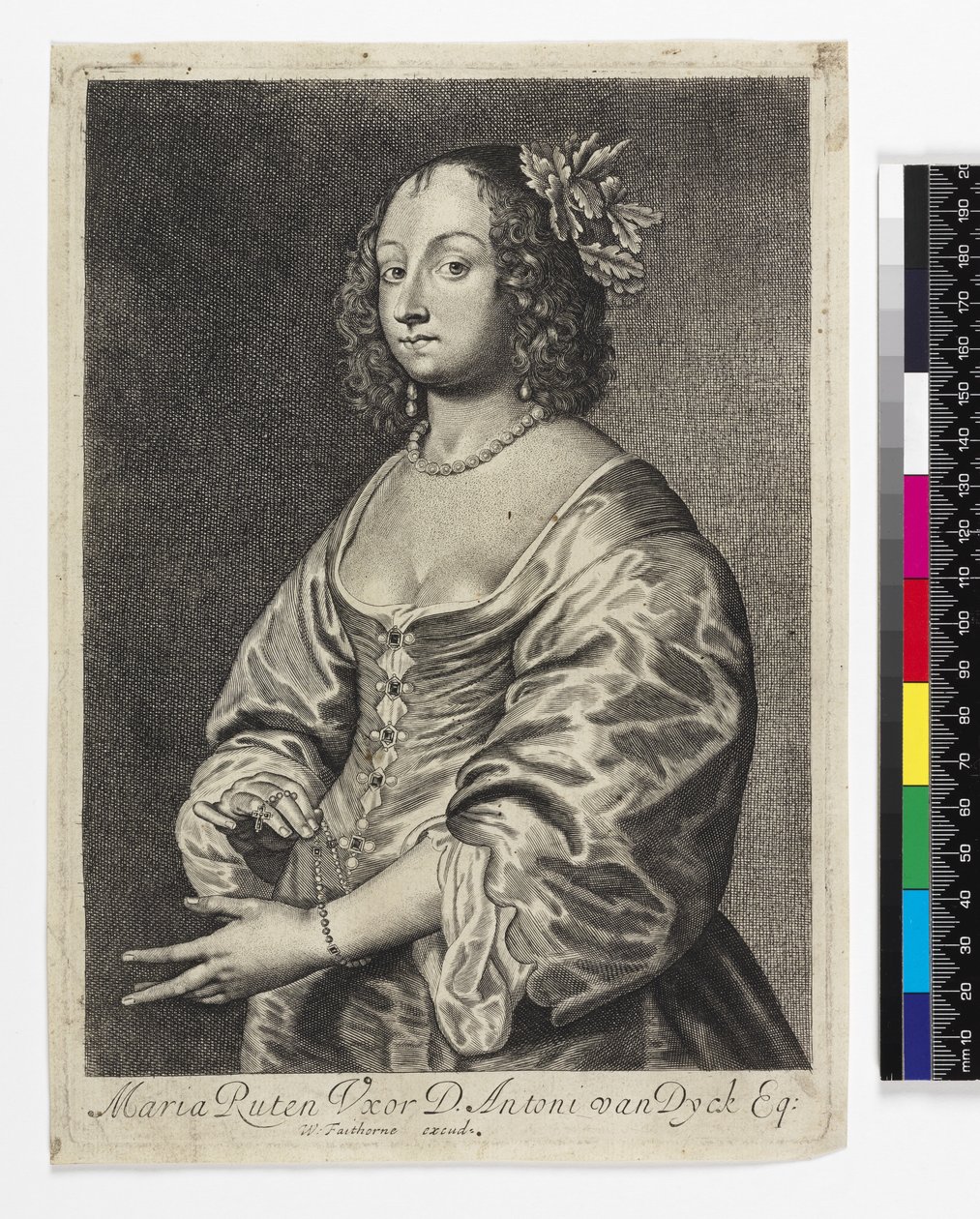 Mary Ruthven的肖像，由William Faithorne雕刻 作者 安东尼·范·戴克