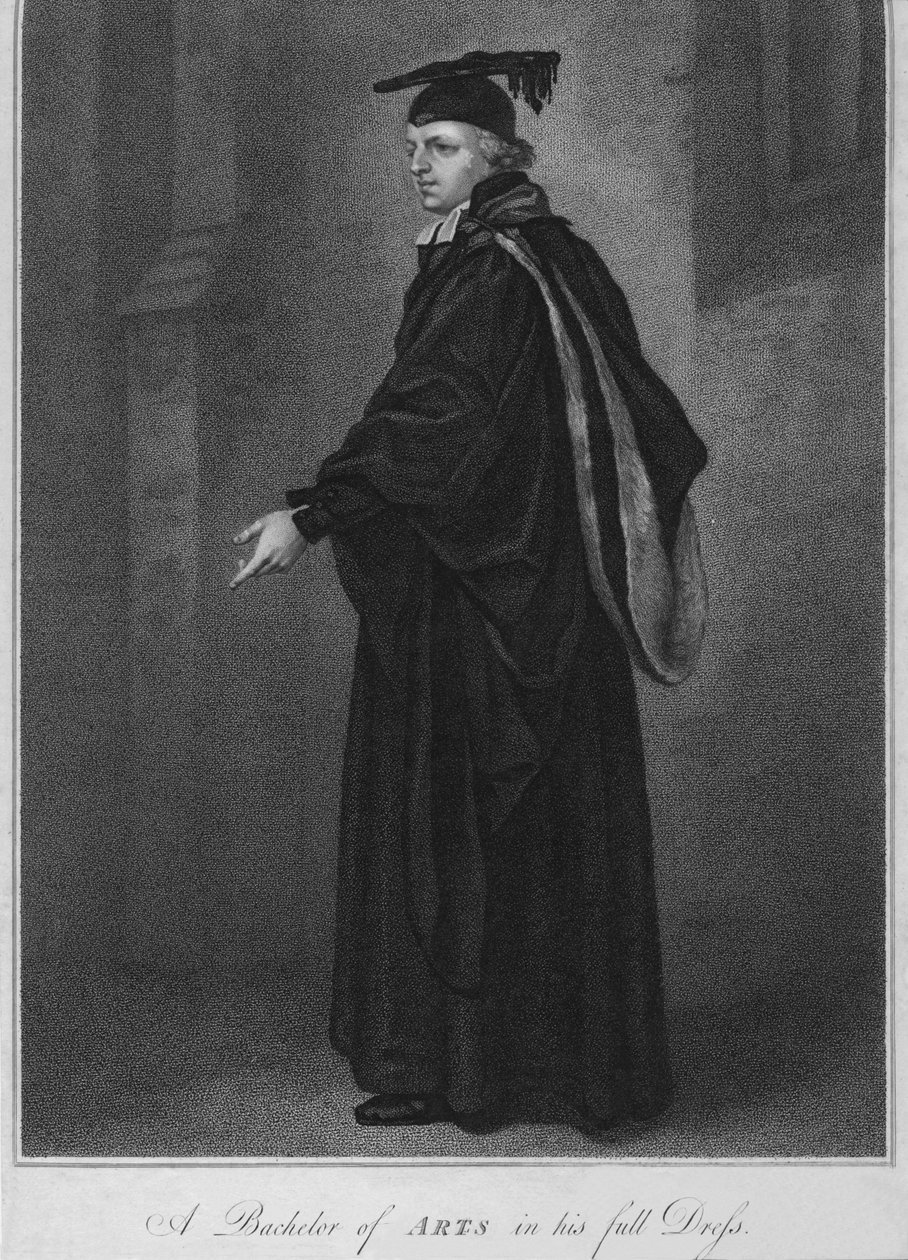 1796年，穿着正装的文学士。 作者 安东尼·卡登