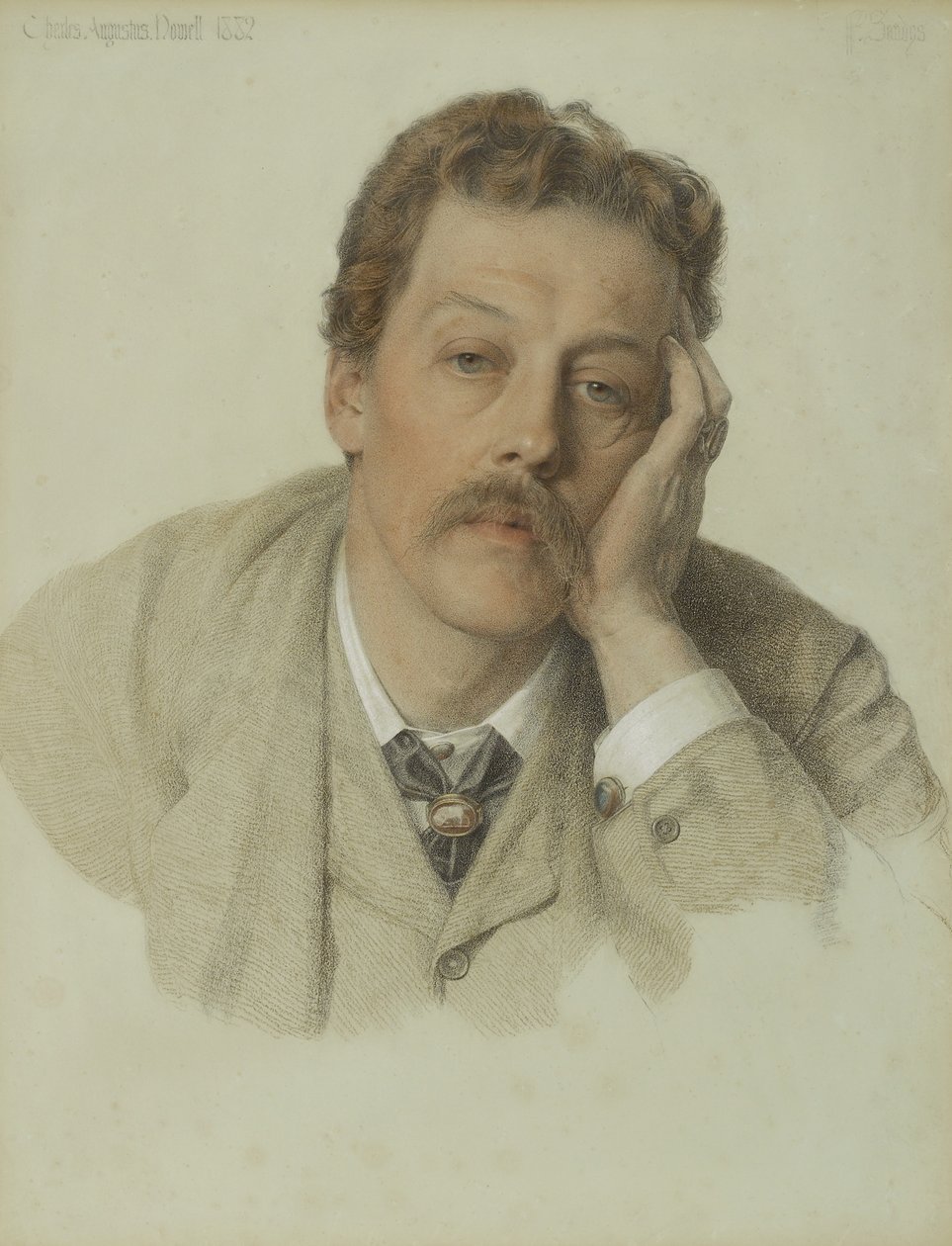 Charles Augustus Howell，1882年（浅蓝色纸上的彩色粉笔） 作者 安东尼·弗雷德里克·奥古斯都·桑迪斯
