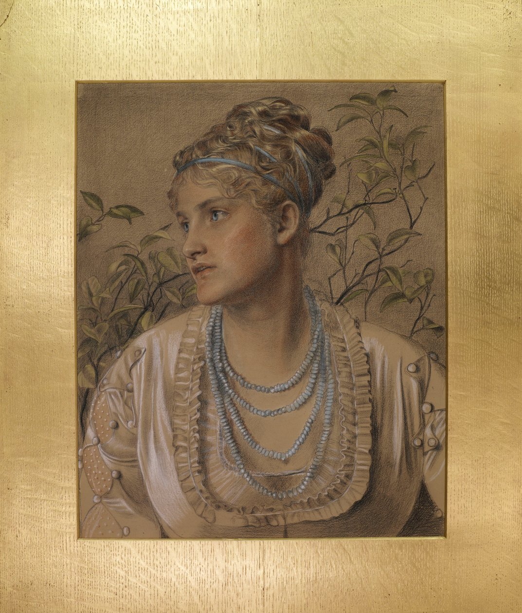 玛丽·桑迪斯（Mary Sandys）（1845-1920），c.1871-73（浅黄色纸上的彩色粉笔） 作者 安东尼·弗雷德里克·奥古斯都·桑迪斯