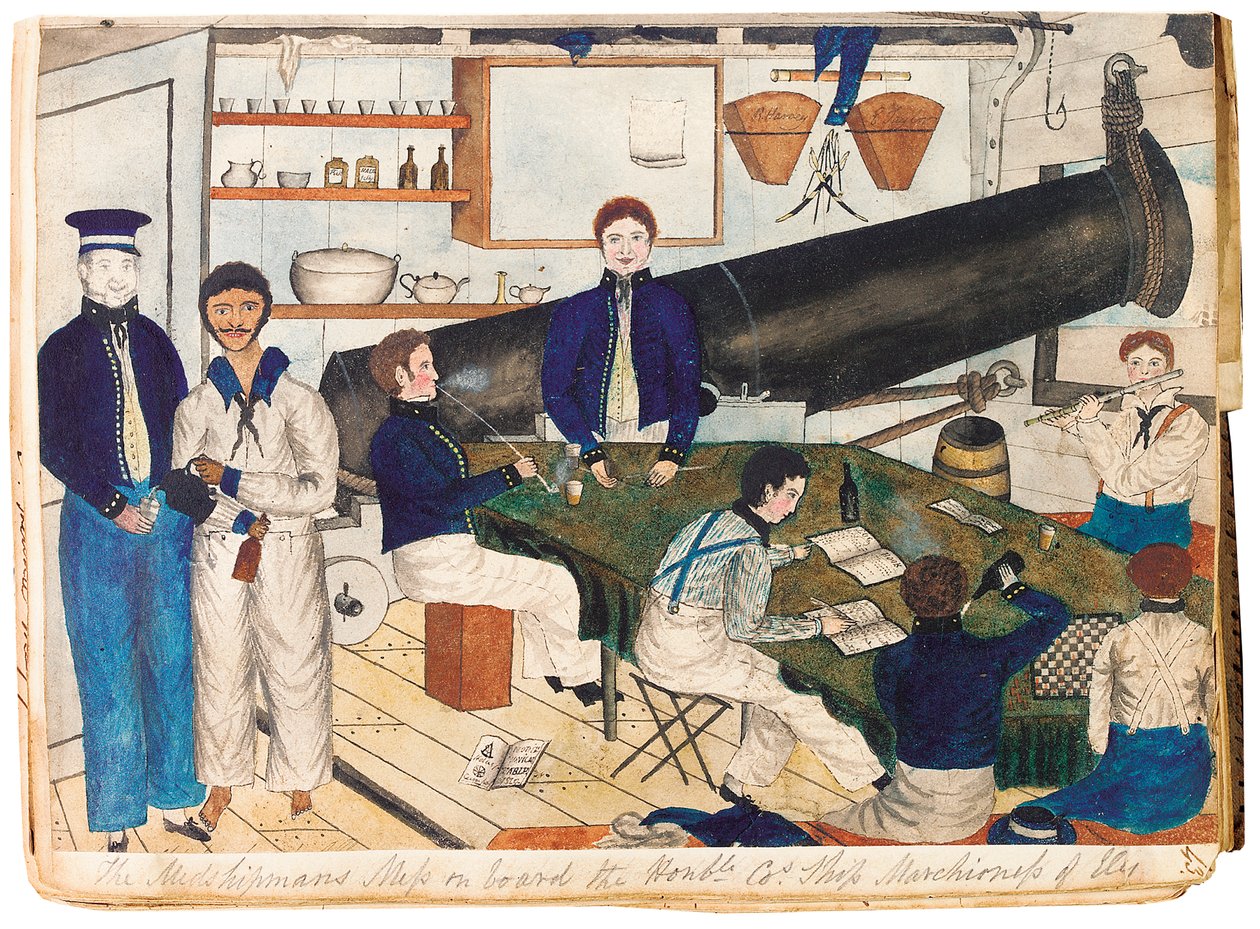 船长的混乱在伊利尊贵的Cos Ship Marchioness船上，c.1826-32 作者 安东尼·艾伦