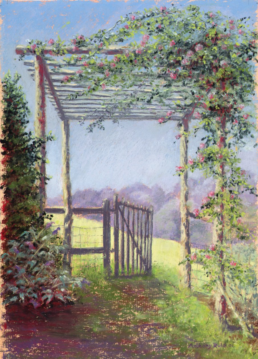 通往田野的道路，2001年（纸上的粉彩） 作者 安东尼·鲁尔
