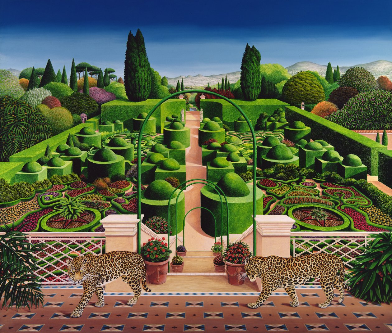 意大利花园，1987年（丙烯酸船上） 作者 安东尼·索斯科姆