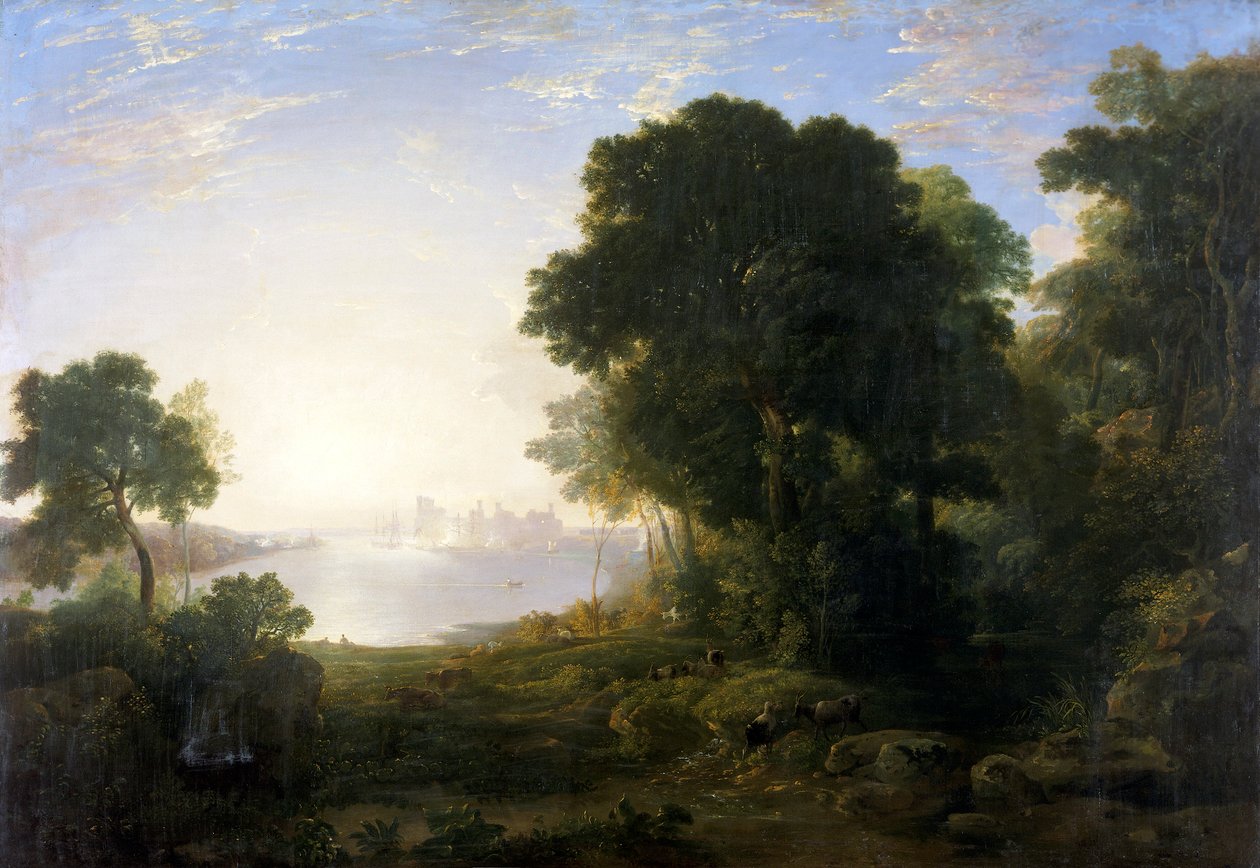 卡纳文城堡"，1815-1819年 作者 安东尼·范迪克·科普利·菲尔丁