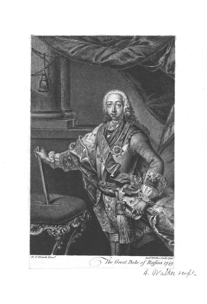 俄罗斯大公，1749年，1752年。 作者 安东尼·沃克