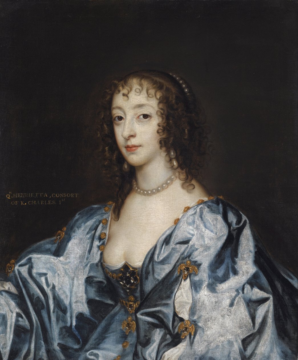 Henriette Marie de France - 法国女王Henrietta Maria的肖像(1609-1669)，由Dyck, Anthony van爵士创作。 作者 安东尼·范（Dyck工作室）