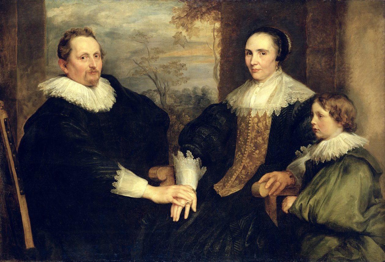 Sebastian Leerse（1584-1664）与他的妻子和儿子的家庭肖像，1630-32 作者 安东尼·范·戴克
