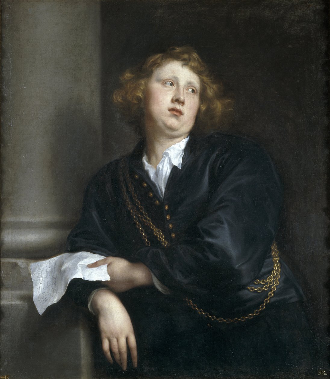 Henricus Liberti ou Hendrik van Groeninghen - 作曲家和管风琴演奏家 Henricus Liberti（1610-1669 年）肖像 -Peinture de Sir Anthonis (Anton ou Antoon) van Dyck (1599-1641 年) - 1627-1632 年 - 布面油画 - 107x97 厘米 - 马德里普拉多博物馆 作者 安东尼·范·戴克