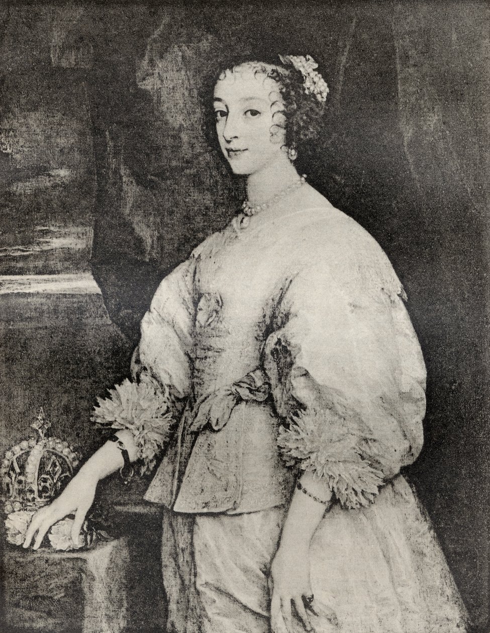 Henrietta Maria，来自“Charles de Batz-Castelmore Count d&39;Artagnan回忆录”，于1928年出版 作者 安东尼·范·戴克