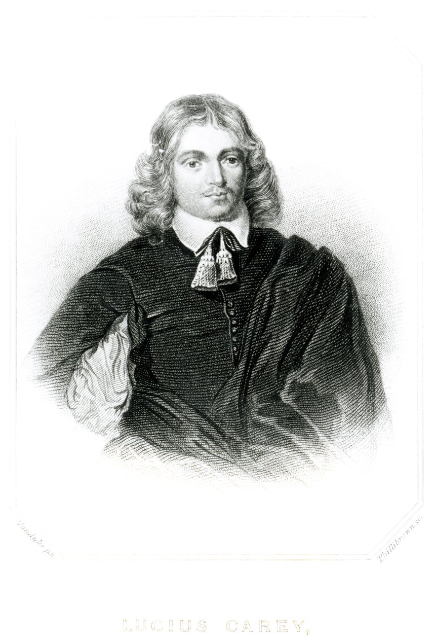 Lucius Carey（c.1610-43）来自&39;英国历史中杰出的人物肖像&39;的插图，由Thomas Phillibrown（1834-60）（mezzotint）刻。 作者 安东尼·范·戴克
