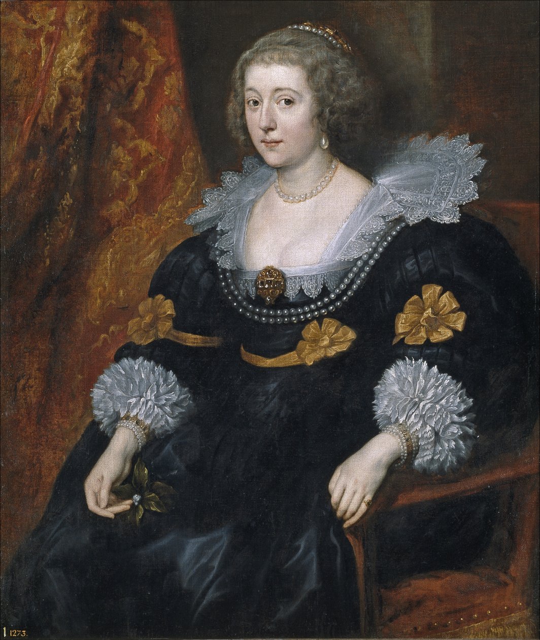 索尔姆斯-布劳恩费尔斯的阿玛丽亚肖像（1602-1675 年）（Amelie de Solms Braunfels）--安东尼-凡-戴克爵士（1599-1641 年）的画像（Peinture de Sir Anthonis (Anton ou Antoon) van Dyck (1599-1641 年) - 1631-1632 年 - 布面油画 - 105x91 - 马德里普拉多博物馆 作者 安东尼·范·戴克