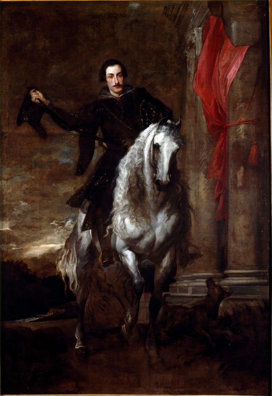 Portrait of Anton Giulio Brignole Sale (Brignole-Sale) on Horse Painting by Antonie Van Dyck (1599-1641) 1621-1625 Dim. 288x201 cm Genes, Galleria di Palazzo Rosso 作者 安东尼·范·戴克