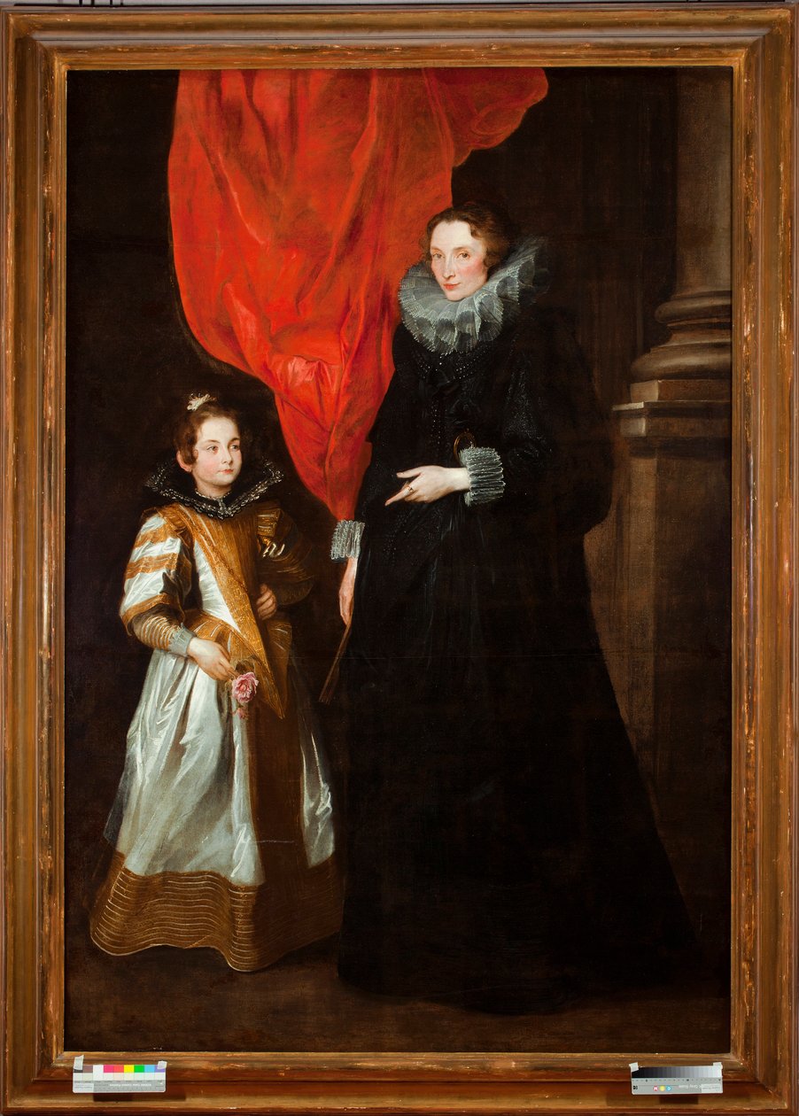 Geronima Brignole-Sale 的肖像 (Brignole Sale)，Gian Francesco I Brignole Sale 的妻子，和她的女儿 Maria Amelia（Geronima Brignole Sale 和她的女儿 Maria-Amelia 的肖像） Anthonis 爵士（Anton 或 Antoon）van Dyck 的画作（1599 年） -1641) 16 作者 安东尼·范·戴克