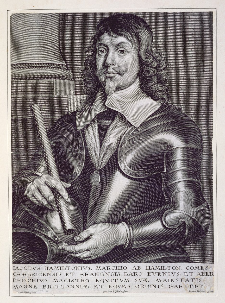 詹姆斯汉密尔顿（1606-49）汉密尔顿公爵的肖像，由Joannes Meyssens（1612-70）雕刻 作者 安东尼·范·戴克