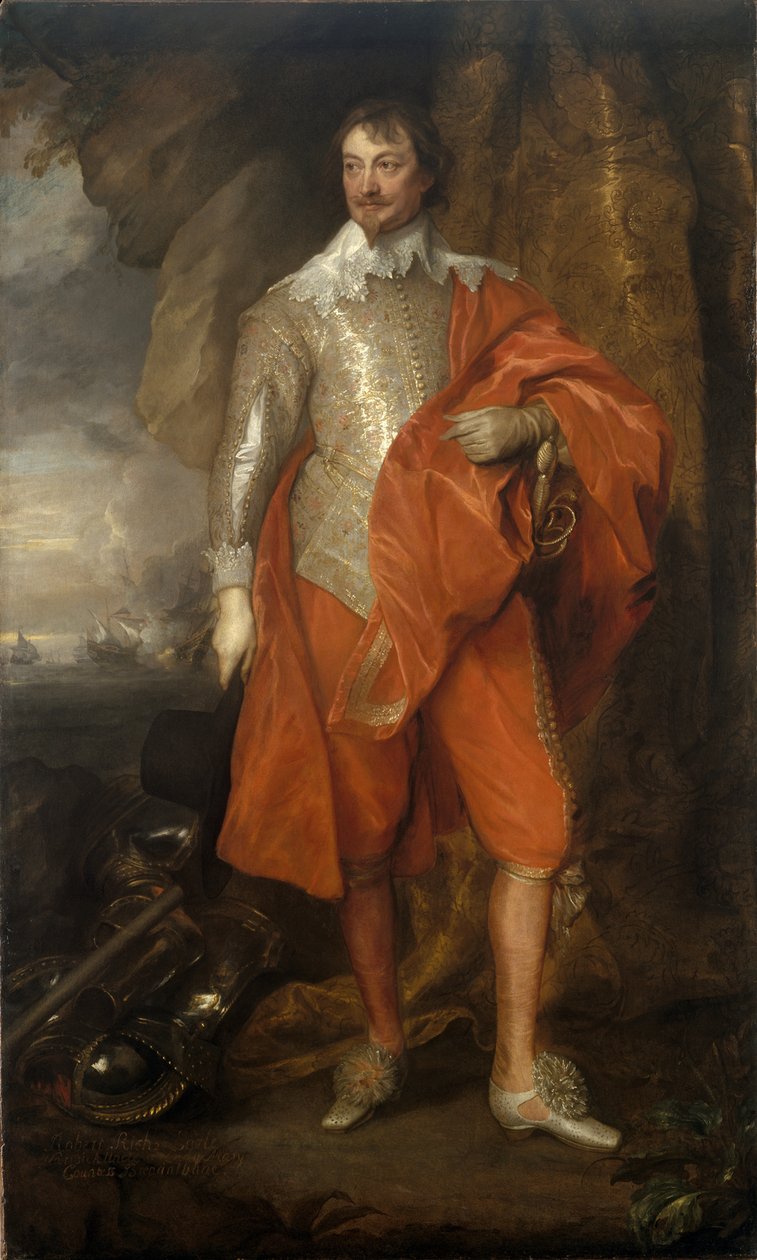 罗伯特·里奇（Robert Rich）肖像，沃里克第二任伯爵1587-1658，在1632年和1641年之间 作者 安东尼·范·戴克