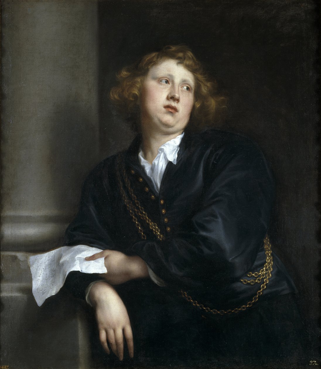 作曲家和管风琴家的肖像Henricus Liberti 1610-1669 作者 安东尼·范·戴克