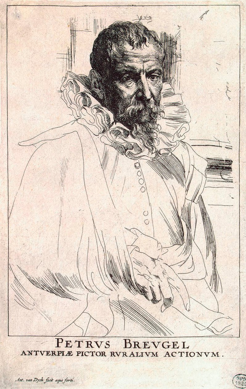 彼得·布鲁格（Pieter Bruegel the Younger）画家肖像，1564-1636，17世纪初 作者 安东尼·范·戴克