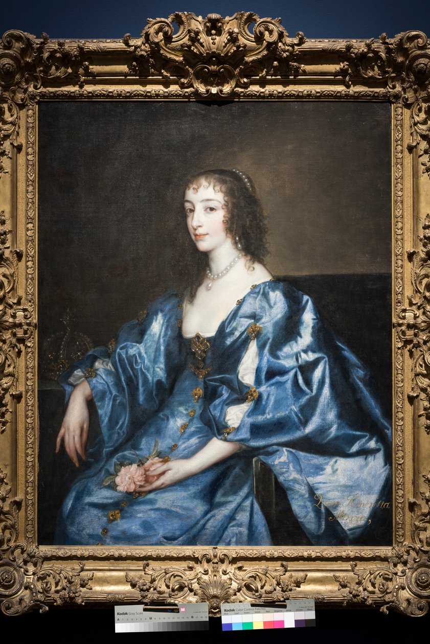 英国女王亨利埃塔·玛丽亚（c.1636-38）（布面油画） 作者 安东尼·范·戴克