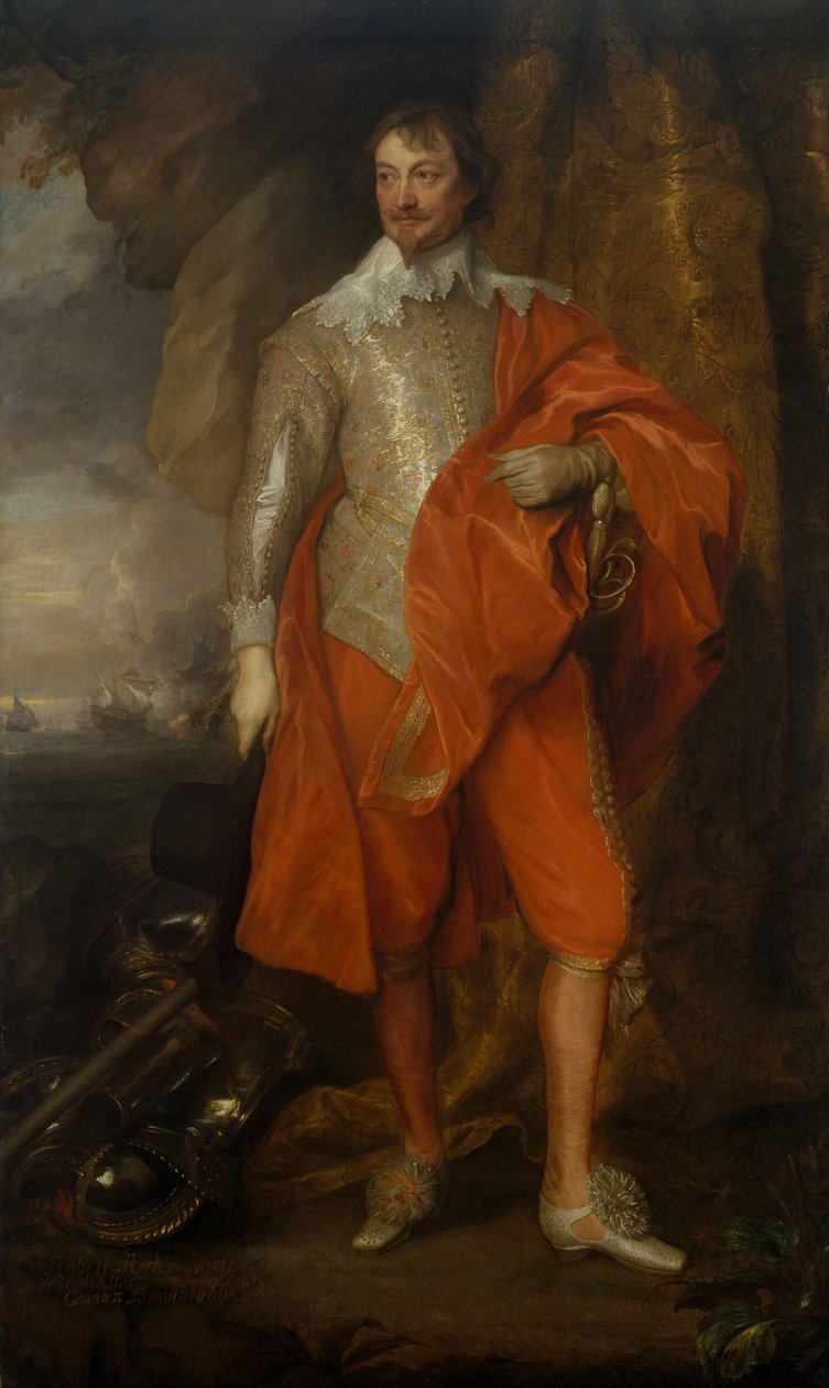 罗伯特·里奇（Robert Rich），沃里克第二伯爵，c.1632-35（布面油画） 作者 安东尼·范·戴克