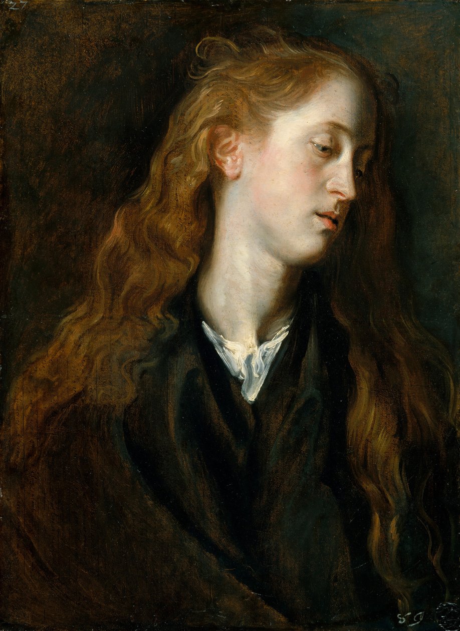 一名年轻女子的研究负责人，约。 1618-20。 作者 安东尼·范·戴克