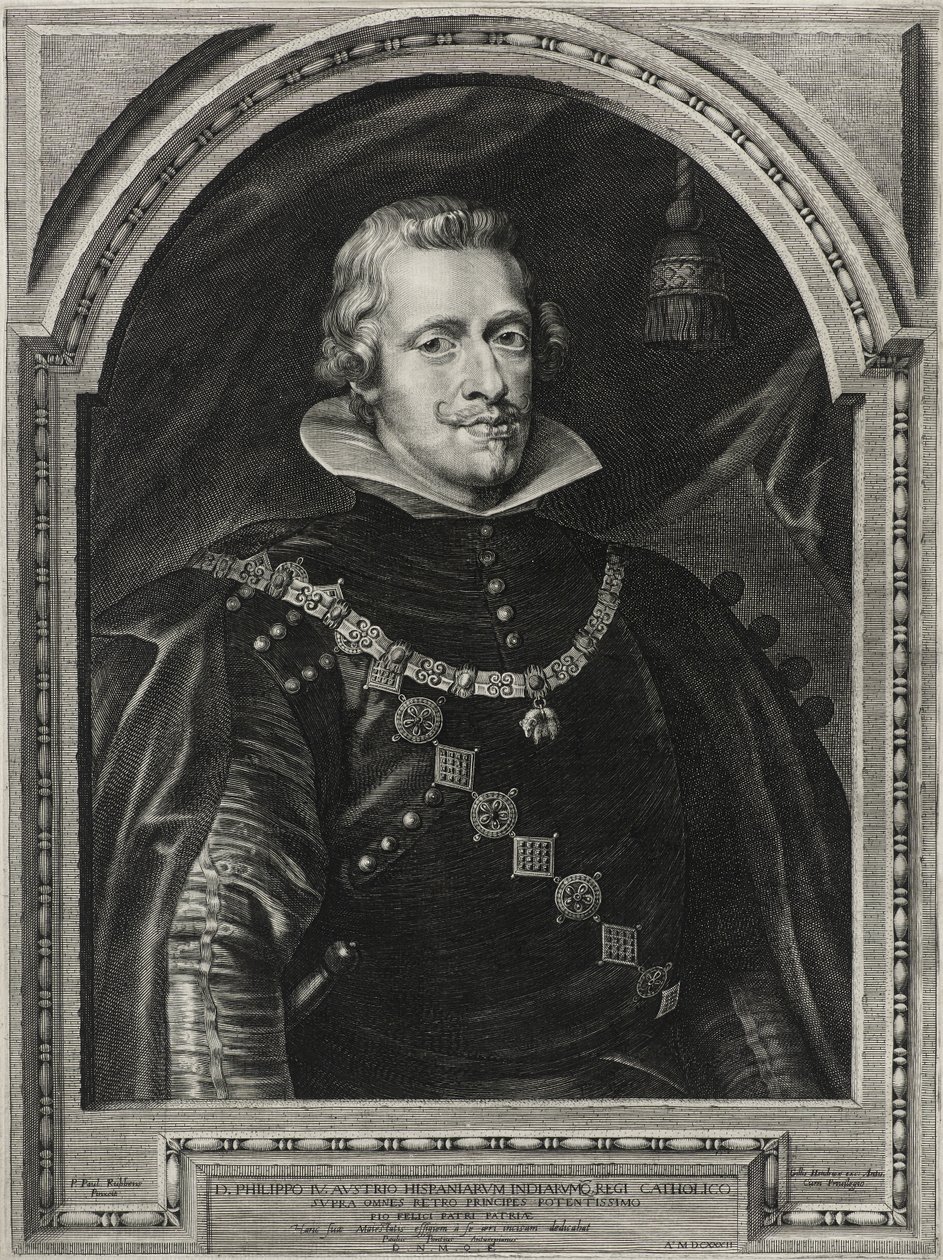 菲利普四世，西班牙国王，由Paulus Pontius（1603-58）雕刻，1632年（在纸上雕刻） 作者 戴克之后的安东尼·范