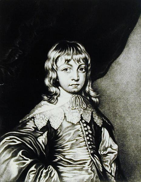 乔治，白金汉公爵（1592-1628）的肖像，由英国历史上杰出人物罗伯特·邓卡顿（1744-c.1817）刻（mezzotint） 作者 戴克之后的安东尼·范