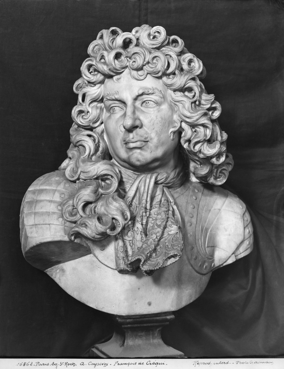 Francois de Crequy的半身像，c.1690（大理石） 作者 安托万·考耶索