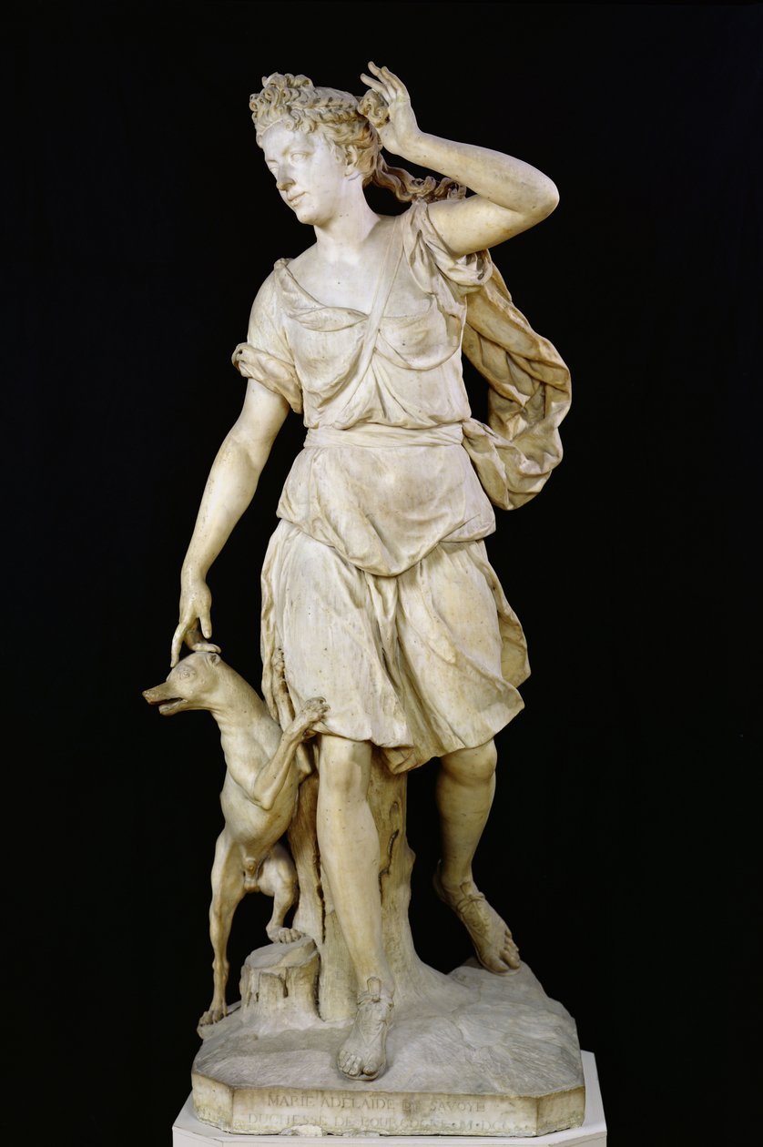 萨沃伊的玛丽阿德莱德（1685-1712）勃艮第公爵夫人，戴安娜女爵士，1709年（大理石） 作者 安托万·考耶索