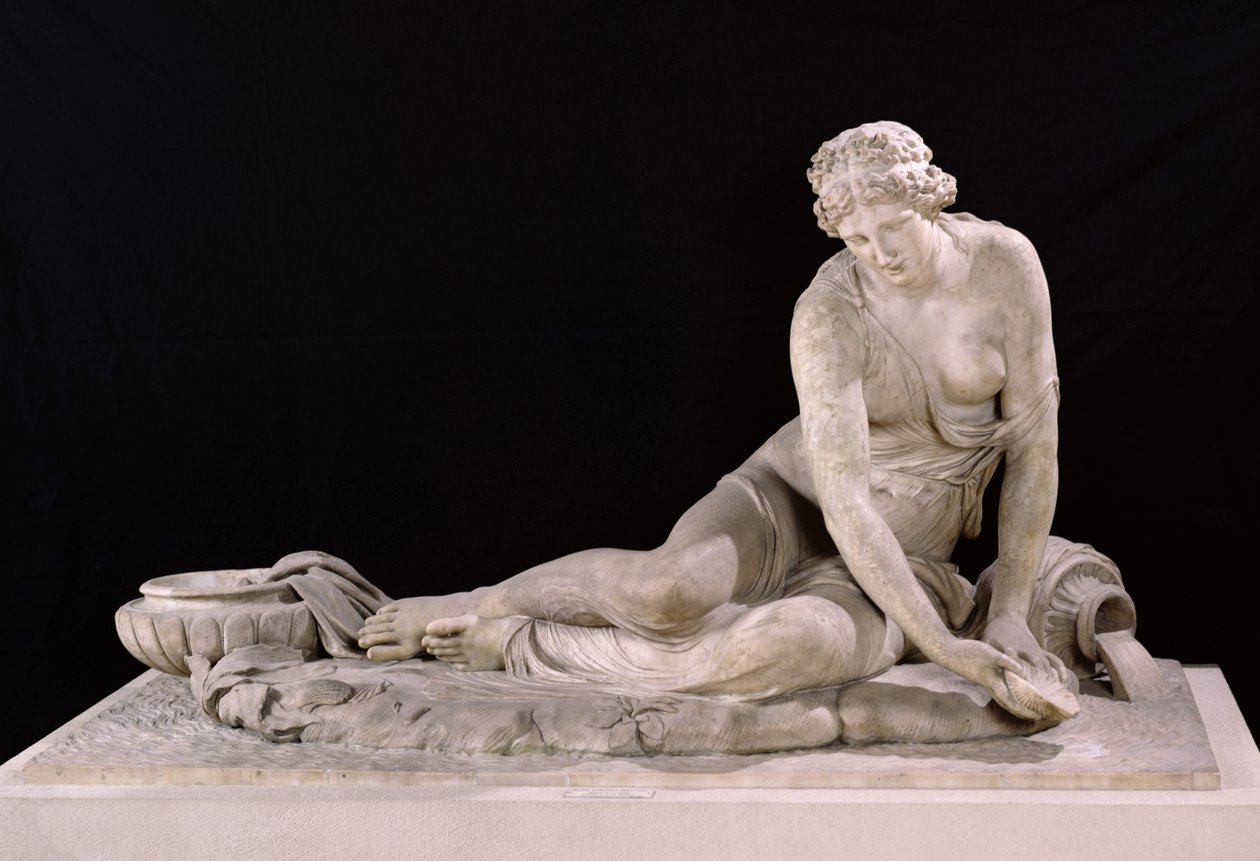 Nymph with a Shell，1683-85（大理石） 作者 安托万·考耶索