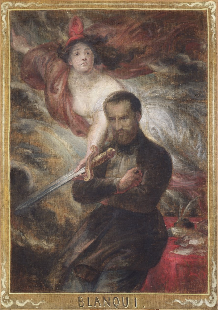 Louis-Auguste Blanqui的肖像（1805-81）（油画转移到板上） 作者 安托万·维尔茨