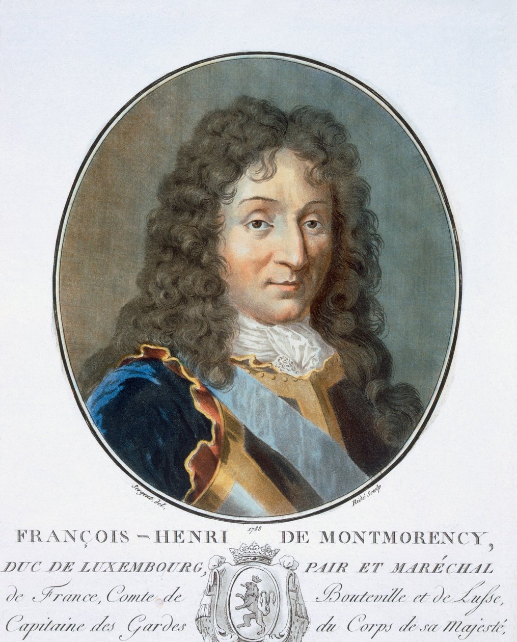 Francois-Henri de Montmorency-Bouteville，来自伟大的人物肖像，杰出的女性，以及法国的难忘主题，严肃和印刷的色彩，由Pierre Blin出版，1786-92，巴黎 作者 安托万·路易斯·弗朗索瓦·瑟金特·玛索