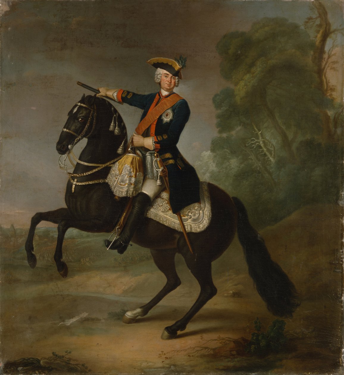 1750年，Kurt Christoph Graf von Schwerin在马背上骑马 作者 安托万·佩斯内