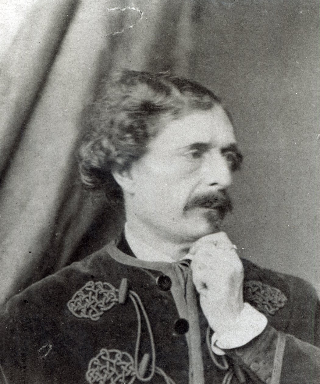 1859年Aurevilly（1808-89）Jules Barbey的肖像 作者 安托万·塞缪尔·亚当·所罗门