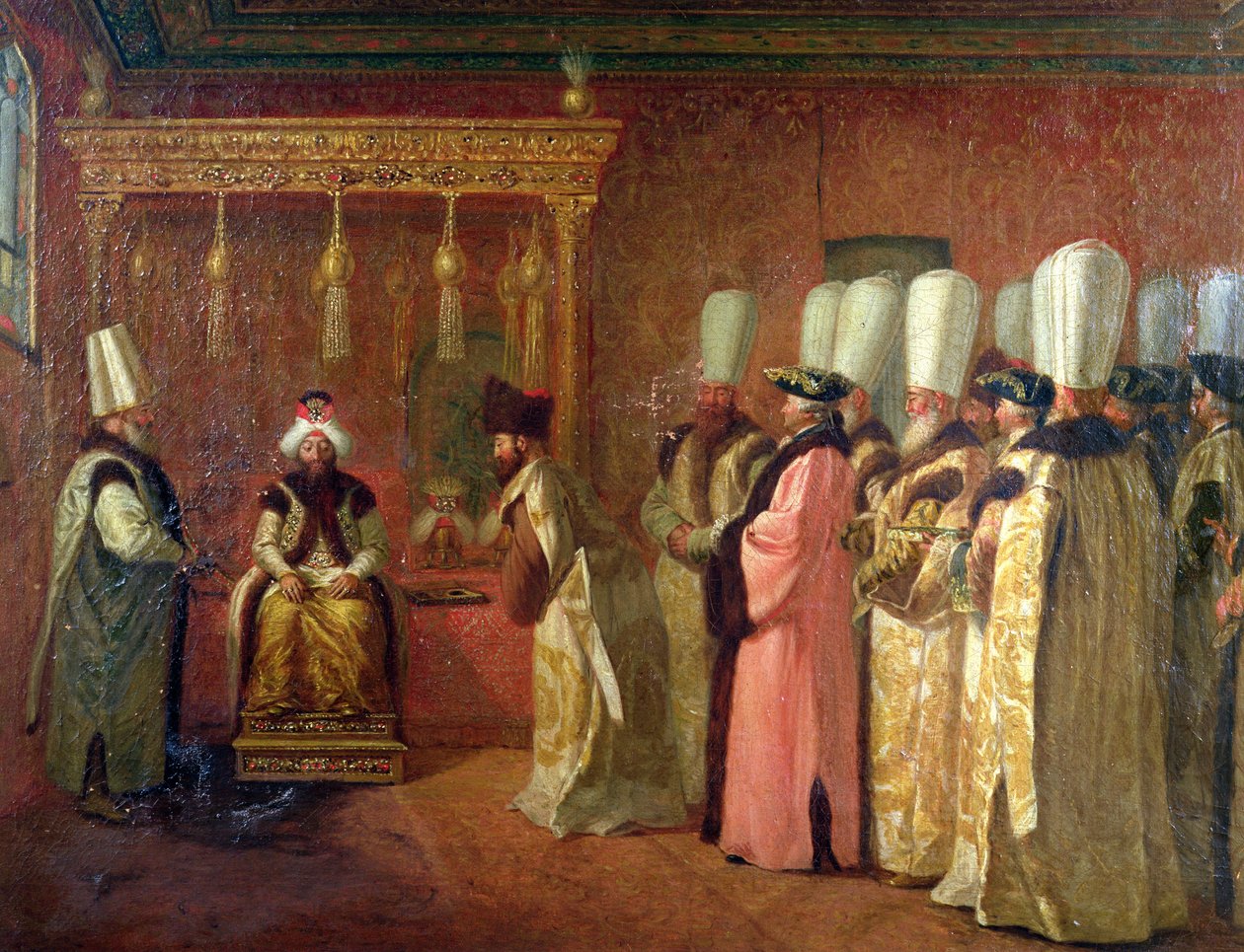 Charles Gravier（1717-87），Comte de Vergennes，1755年在君士坦丁堡的Sultan Osman III（1699-1757）的观众 作者 安托万·德·法夫雷