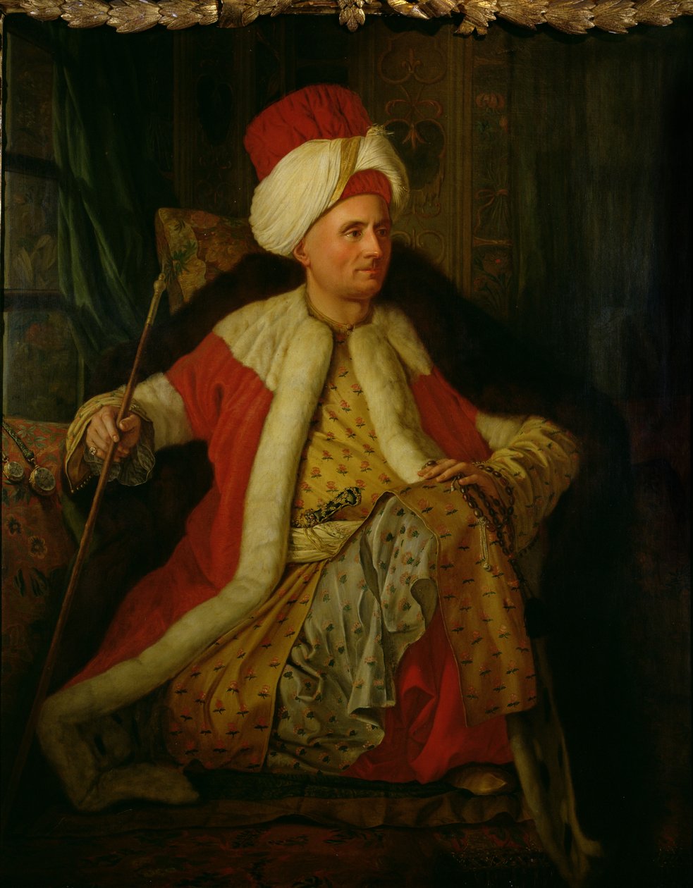 Charles Gravier（1717-87）1766年，东方服饰的Vergennes伯爵 作者 安托万·德·法夫雷
