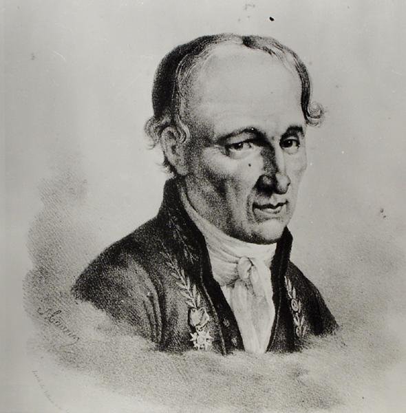 Rene Just Hauy (1743-1822)的肖像（石印）（黑白照片）。 作者 安东尼·莫林（后）