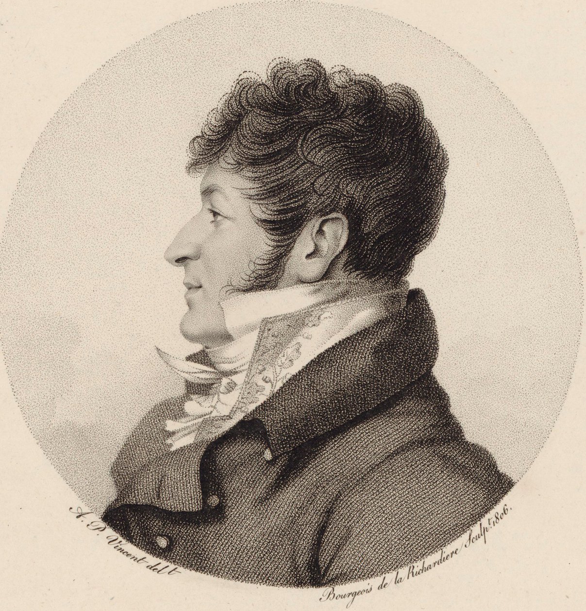 作曲家查尔斯-亨利-普兰塔德1764-1839的肖像，1806年。 作者 Antoine Achille Bourgeois de La Richardiere