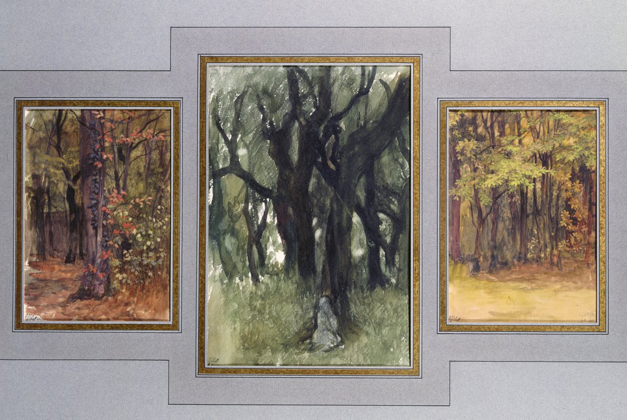 橡树和coppice，Villa Medici，罗马 作者 安东尼·奥古斯特·欧内斯特·赫伯特或赫伯特